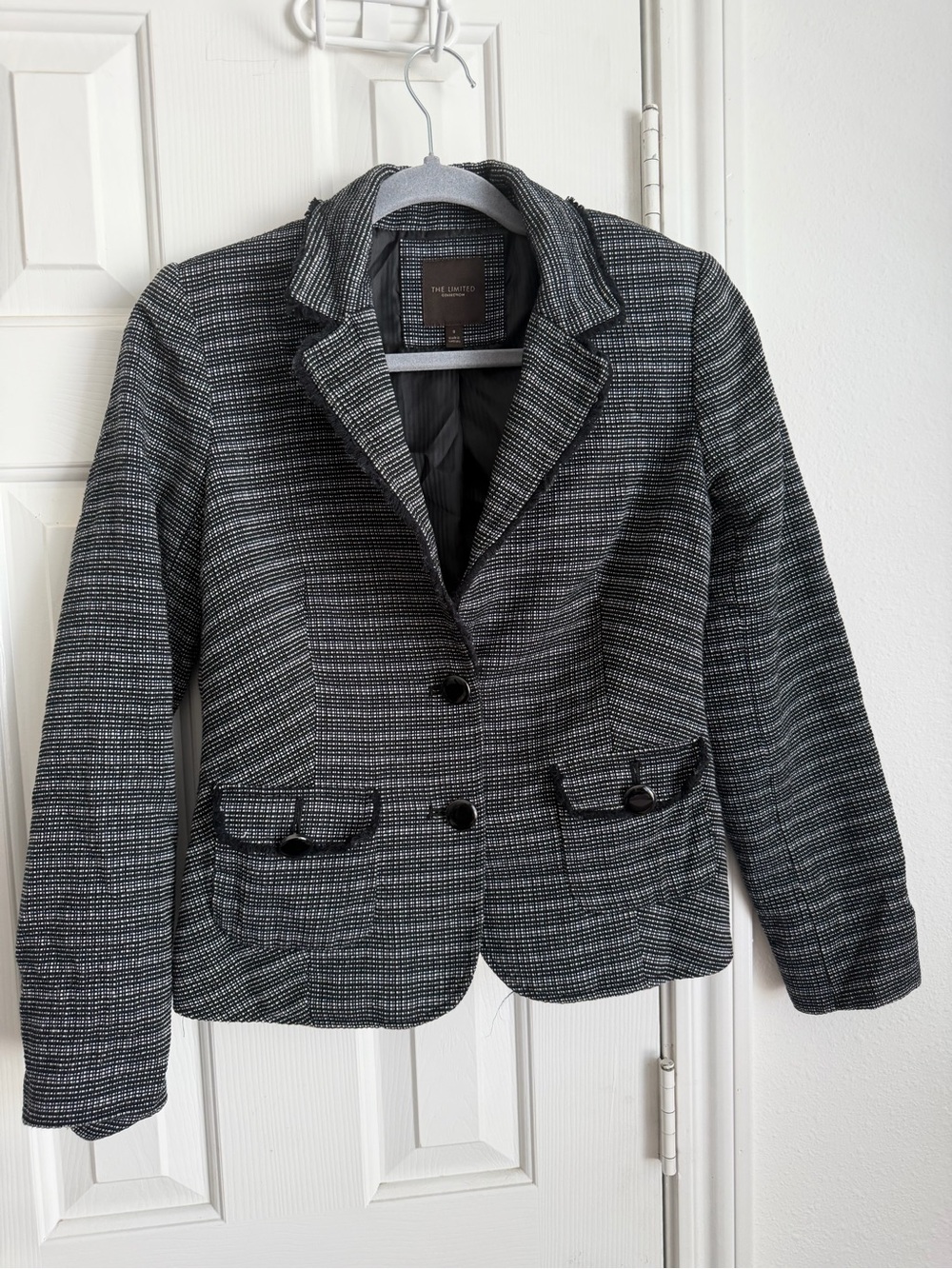 The Limited Black & Gray Textured Women's Blazer